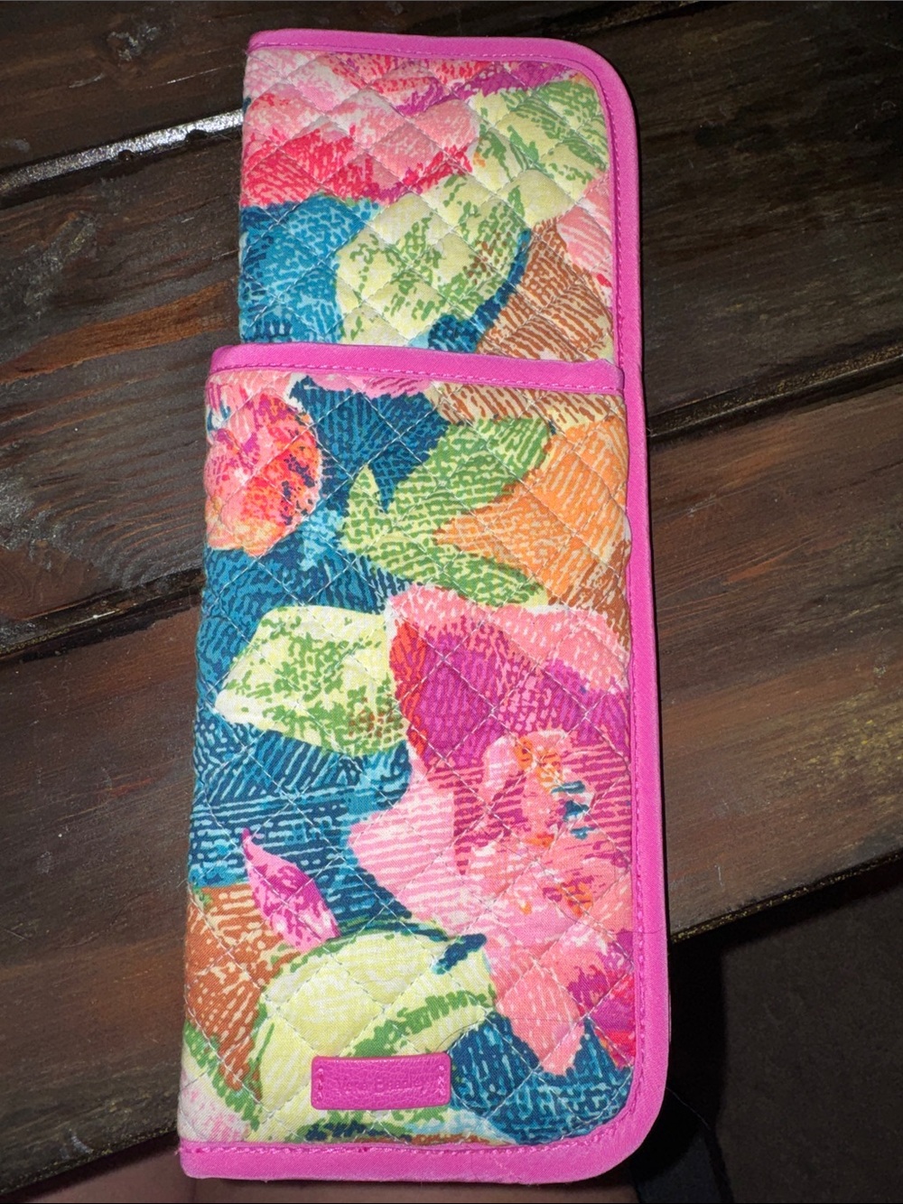 Vera Bradley Pink Trim Multicolor Floral Quilted Eyeglass Case